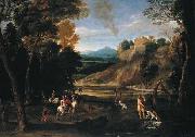 Gian  Battista Viola Landscape with a Hunting Party oil